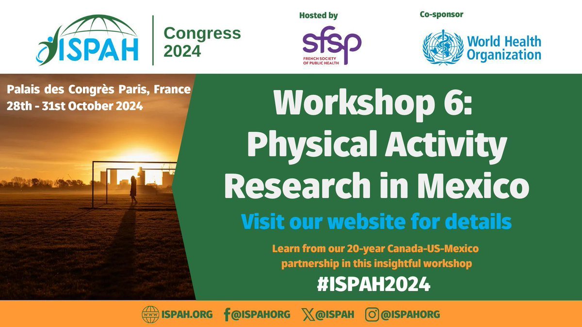 ISPAH (@ispah) on Twitter photo 🌎 Learn about initiating and sustaining successful multi-national collaborations in this #ISPAH2024 workshop with Prof. Lucie Lévesque, <a href="/Edtna1964/">EDTNA ELVIRA JAUREGUI ULLOA</a> & <a href="/DoctorLee/">Rebecca Lee</a>. More info 👉 buff.ly/3T8lBI3
🎟️ Secure a ticket via your congress dashboard.
<a href="/SFSPasso/">Société Française de Santé Publique</a>; <a href="/WHO/">World Health Organization (WHO)</a> 🌎 Learn about initiating and sustaining successful multi-national collaborations in this #ISPAH2024 workshop with Prof. Lucie Lévesque, <a href="/Edtna1964/">EDTNA ELVIRA JAUREGUI ULLOA</a> & <a href="/DoctorLee/">Rebecca Lee</a>. More info 👉 buff.ly/3T8lBI3
🎟️ Secure a ticket via your congress dashboard.
<a href="/SFSPasso/">Société Française de Santé Publique</a>; <a href="/WHO/">World Health Organization (WHO)</a>