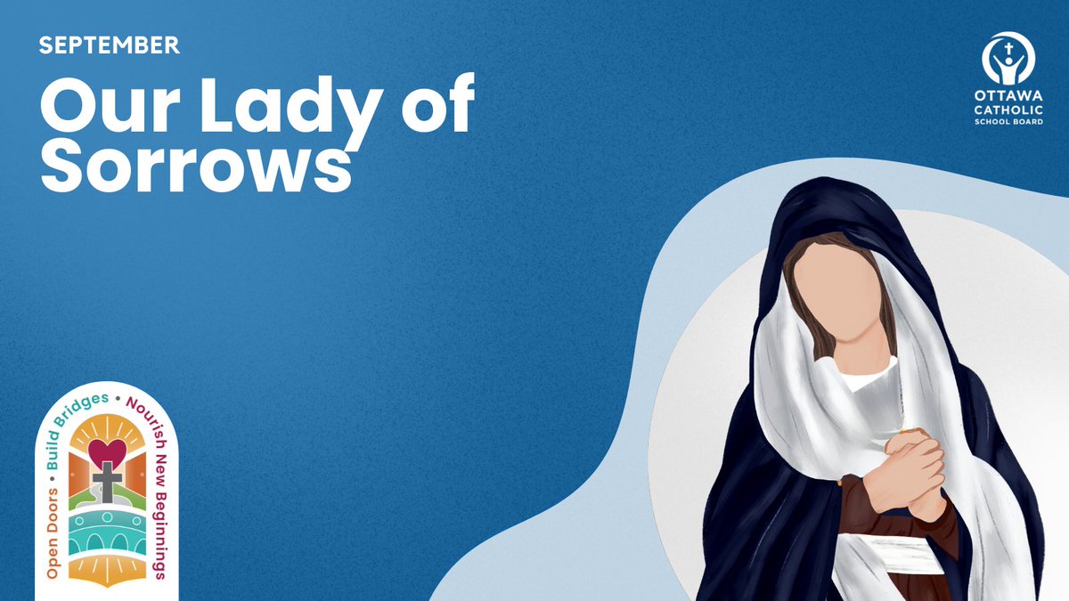 🌟September is dedicated to Our Lady of Sorrows. As the school year begins, we turn to her for strength and comfort on our new journey. 🙏❤️ #ocsbFaith #ocsbBeCommunity #ocsbBeWell <a href="/ocsbRE/">@ocsbRE</a>

🔗 10 ways to honour Our Lady: aleteia.org/2019/09/01/10-…