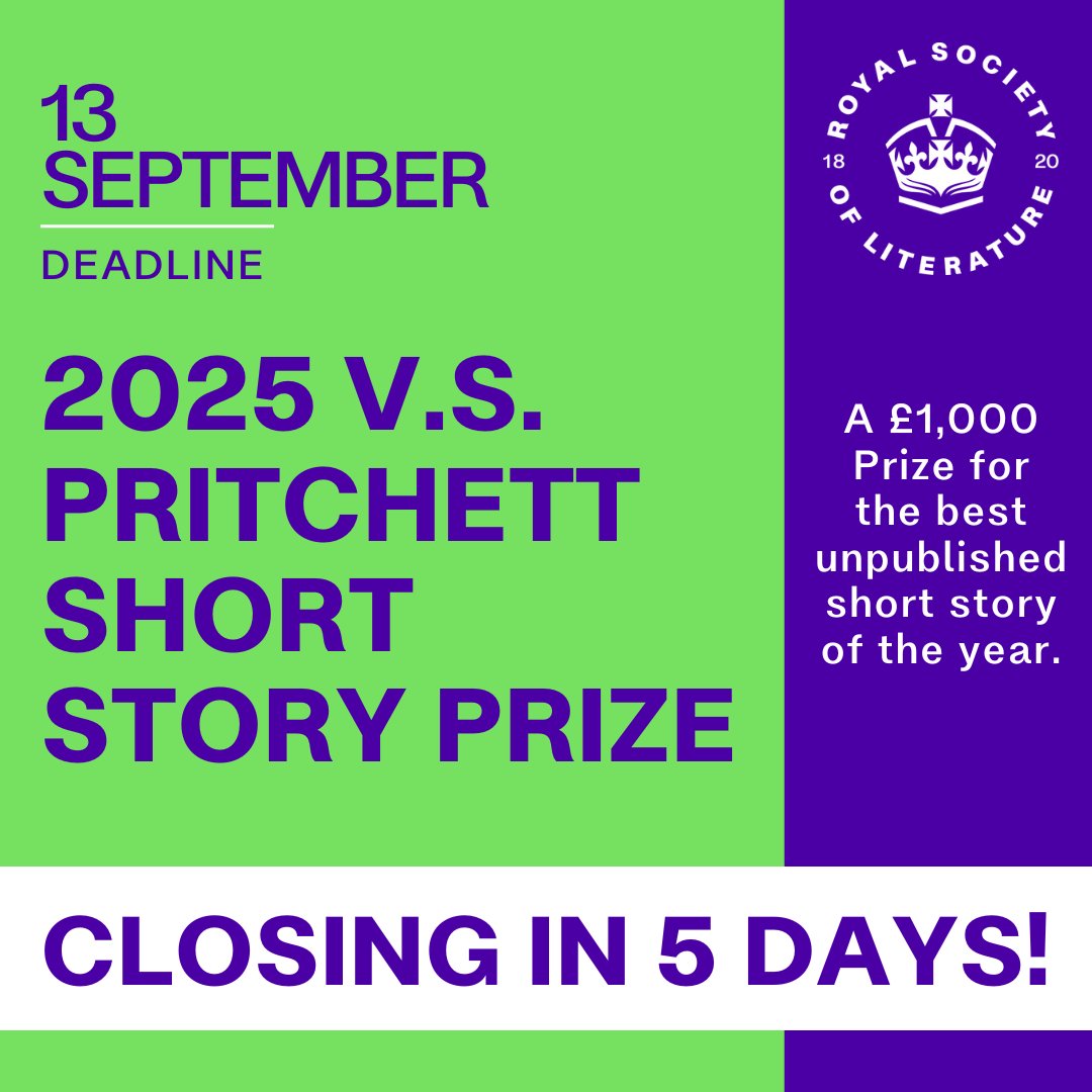 Submissions close in just 5 days for the 2025 V.S. Pritchett Short Story Prize 📆 

Send us your short stories by 5pm this Friday for the chance to win £1000 and to have your work published in Prospect Magazine online and in the RSL Review! ➡️ bit.ly/VSPP