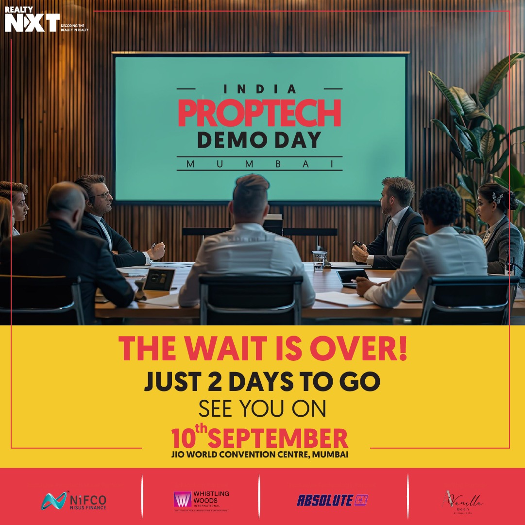 RealtyNXT's tweet photo. #IPDDMumbai2024 | Just 2 days to go! The India Proptech Demo Day is set to ignite at Jio World Convention Centre, Mumbai on September 10th. Join us for a transformative experience with cutting-edge innovations and visionary insights in real estate and proptech.
#RealtyNXT #IPDD #Proptech #IndianRealEstate #RealEstateTech #IndustryInsights #IndustryExperts #FutureOfProperty #Event #ComingSoon #Mumbai #ProptechEvent #TechEvent @NisusFinance @Whistling_Woods @absolute_cx