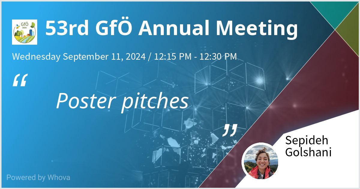 I am presenting a poster at the 53rd GfÖ Annual Meeting in Freising! 

Sharing my grassland plant species water uptake depths and belowground niche partitioning results from the #Biodiversity_Exploratories plots! 🌿

Please check out if you’re attending! #GfÖ2024