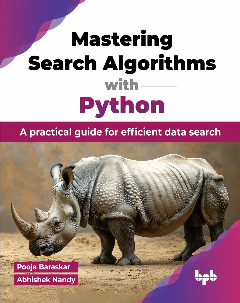 PoojaBrs's tweet image. Excited to announce the release of my new book, “Mastering Search Algorithms with Python: A Practical Guide for Efficient Data Search!”
Grab your copy today! amazon.com/Mastering-Sear…
@bpbonline
#SearchAlgorithms #Python #NewRelease #TechnicalBook #ProgrammingBooks #DataScience
