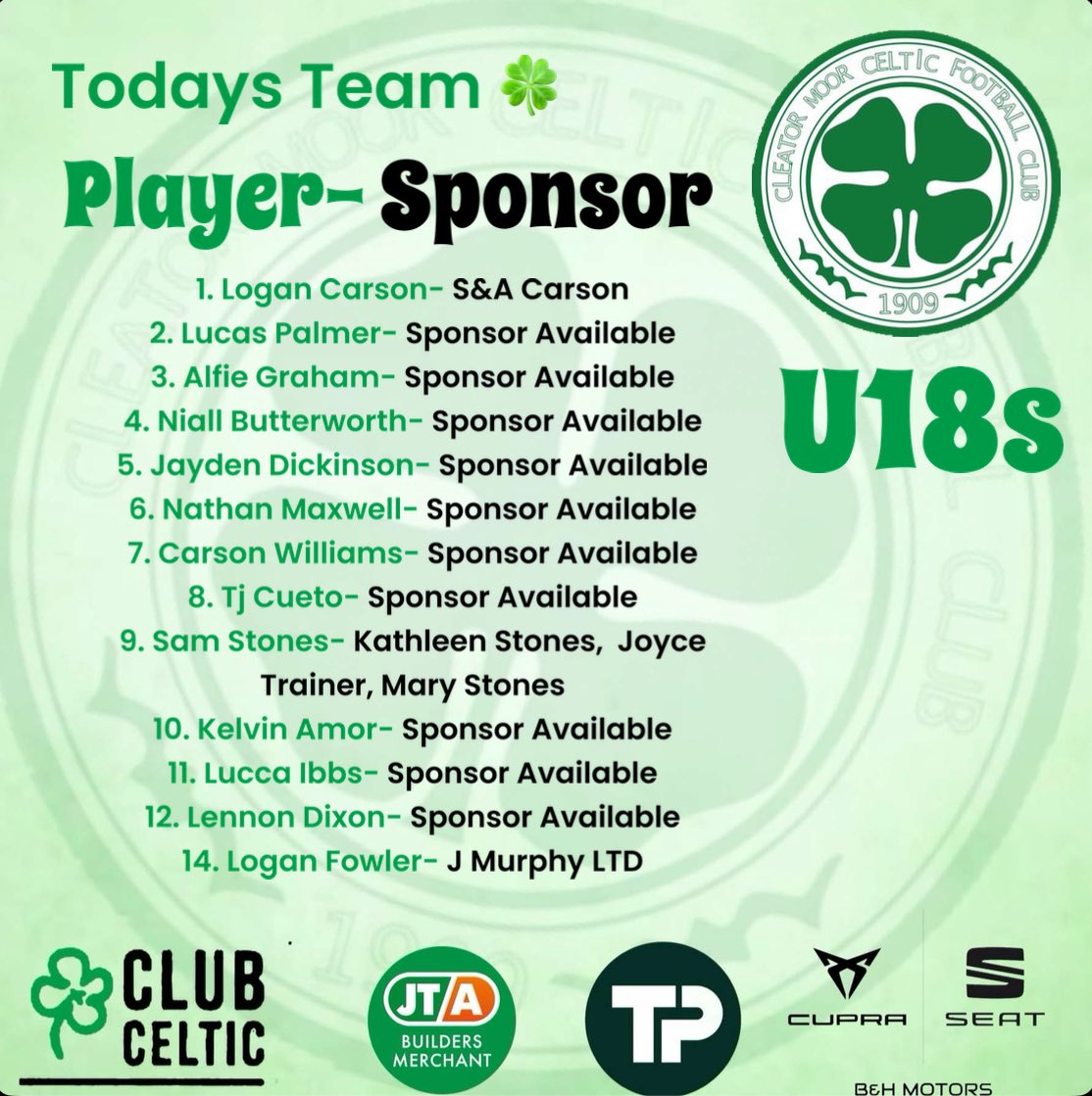 CMCelticFC's tweet image. Our u18s kicked off there season today with a 7-1 win over Maryport Athletic🍀🍀