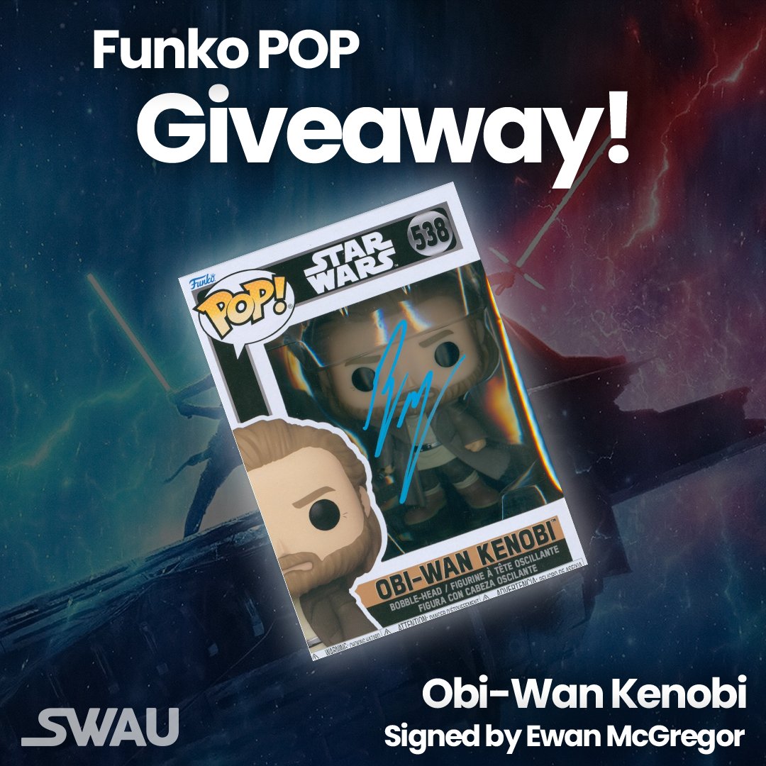 Star Wars fans, get ready 🫢 

Enter to win this Obi-Wan Kenobi Funko POP signed by Ewan McGregor!

Rules to enter ⬇️
• Follow <a href="/swau_official/">SWAU</a>
• Like this post
• Retweet for extra entry
• Tag 1 friend per REPLY for extra entries

Winner will be announced next week. GOOD LUCK!