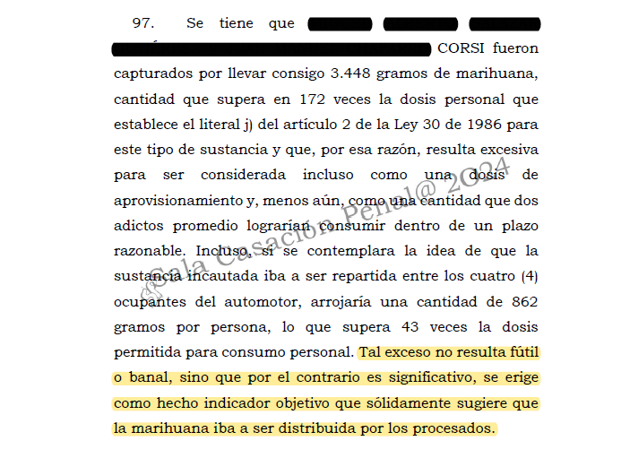 Aunque el peso de la sustancia incautada no es suficiente para acreditar la intención en el delito de tráfico de estupefaciente, no es fútil o banal encontrar 3.448 gramos de marihuana, situación que constituye un indicio de distribución. drive.google.com/file/d/1-mS--F…