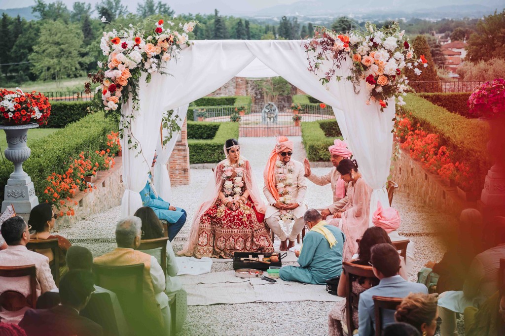 A being the scene image of a traditional Indian wedding. 
#behindthescenes #indianwedding #weddinginvilla