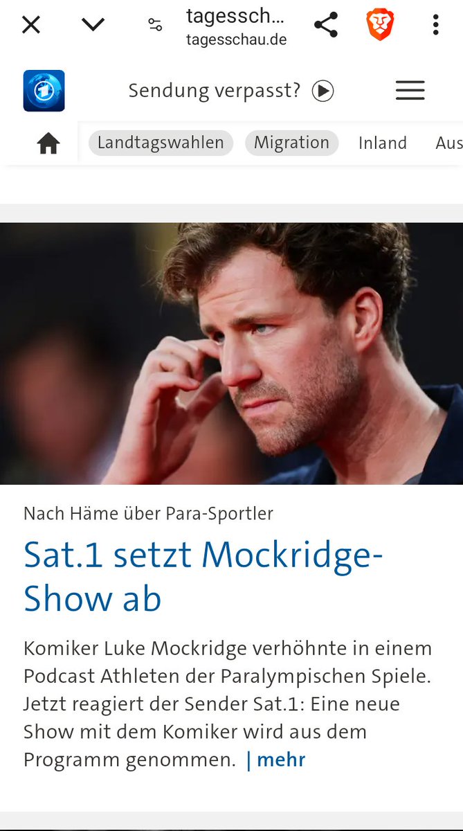 Sommerloch bei <a href="/tagesschau/">tagesschau</a>
Das ist also wirklich Relevant 😅
Ihr seid Komiker... 
 #LukeMockridge