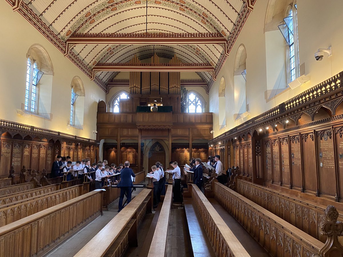 Chapel Choir getting ready for our Chapel service of Evening Prayer today at 6.15pm. All welcome!