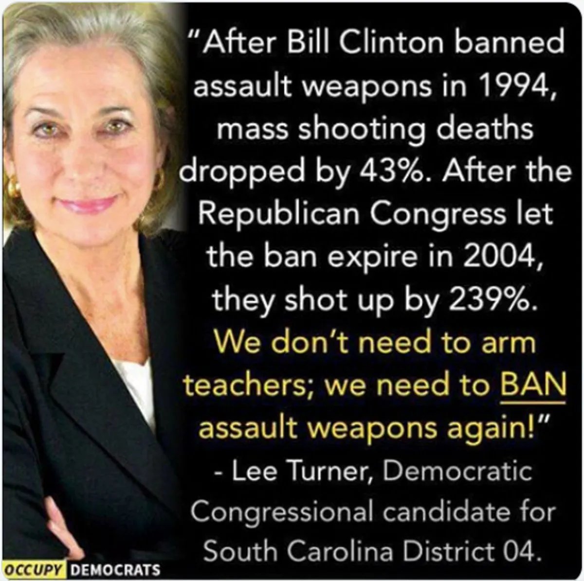 bfs465's tweet image. Yes, #banassaultrifles absolutely makes a substantial difference. There is NO reason whatsoever for ANY citizen to own an assault style rifle (which leads to giving their 13 year old son one as a Christmas gift).

#Revise2A

#BanAssaultWeaponsNow 

#GunControlNow