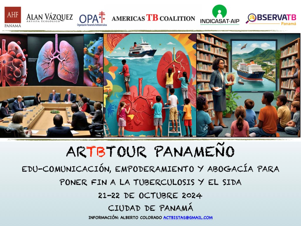 Invitamos a la comunidad artística, cultural, gobierno y aliados internacionales a unirse al #ArTBtour #Panameño para promover el fin de la #Tuberculosis y el #SIDA. <a href="/Parlatino_org/">Parlamento Latinoamericano y Caribeño</a> <a href="/UnaidsLac/">UNAIDS LAC</a> <a href="/opsoms/">OPS/OMS</a> <a href="/PNUDPanama/">PNUD Panamá</a> <a href="/MINSAPma/">Ministerio de Salud de Panamá</a> <a href="/MiCulturaPma/">Ministerio de Cultura</a> <a href="/EmbaMexPan/">Embajada de México en Panamá</a>
<a href="/AHF_Panama/">AHF Panamá</a> <a href="/indicasat/">INDICASAT-AIP</a>
