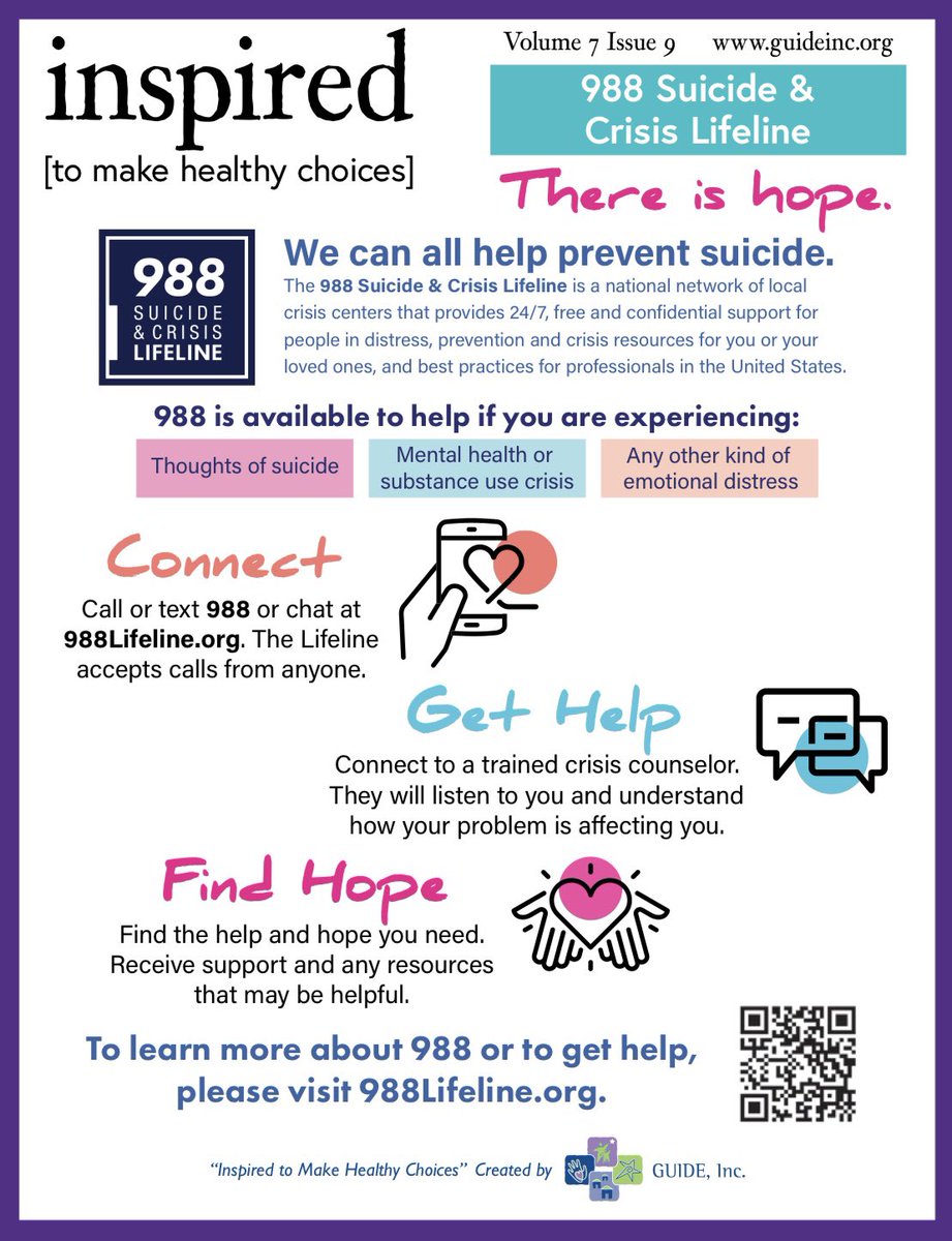 9/8 is #988Day 🩵💜
The 988 Lifeline offers 24/7 judgment-free support for mental health, substance use, &amp; more. Call, text, or chat 988 anytime you need mental health support. #YouAreNotAlone #SuicidePrevention #MentalHealthMatters