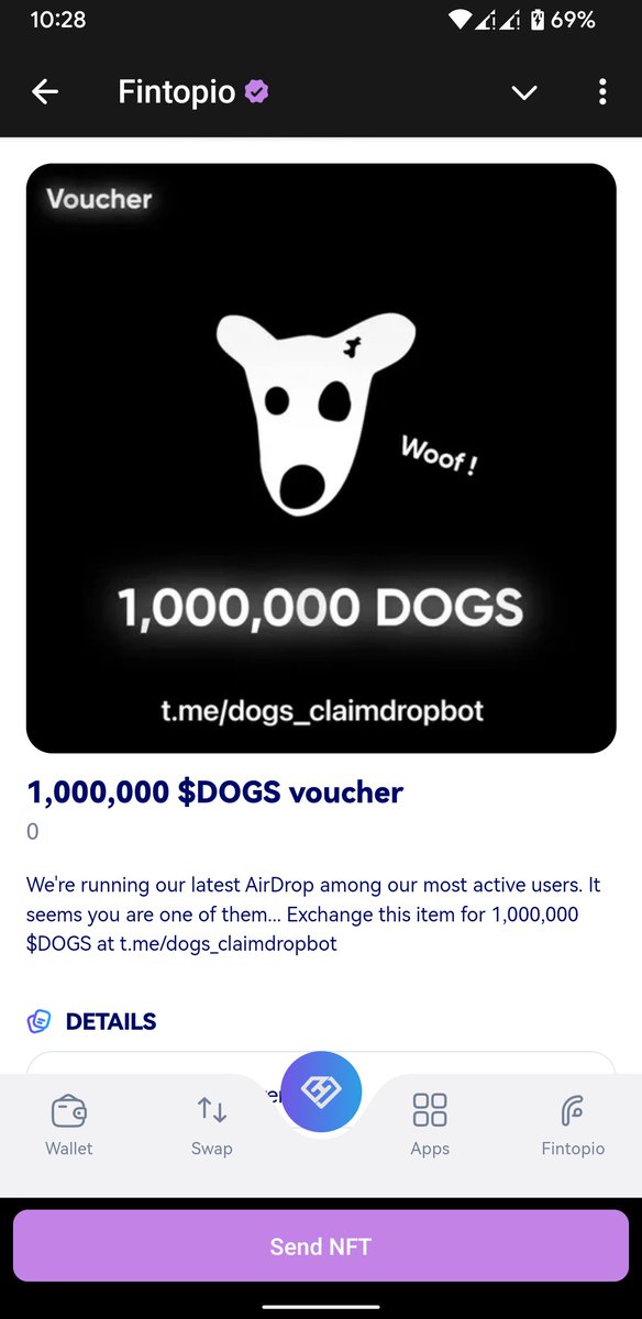 PiYaL221455's tweet photo. @fintopio Sir I got a NFT voucher of Dogs, how can I sell it? 🙏🙏🙏 https://t.co/ONd2KZhd2s