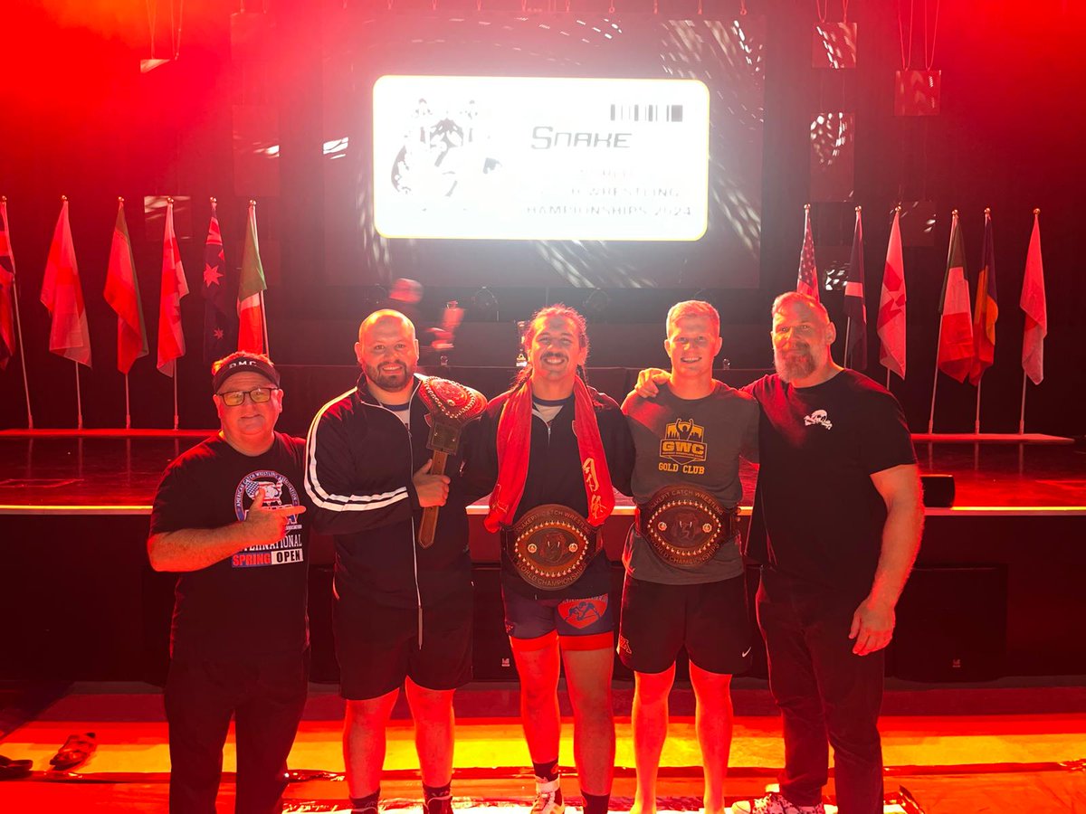Catch Wrestling is alive and well!

Another year, another excellent tournament by the <a href="/SnakePitWigan/">The Snake Pit</a>.

The ACWA/UWFxUSA team had a great showing again - 3 wrestlers and 3 world champions.

Brett Pfarr (90kg) and Angel Verduzco (100kg) repeated as world champions from last year,