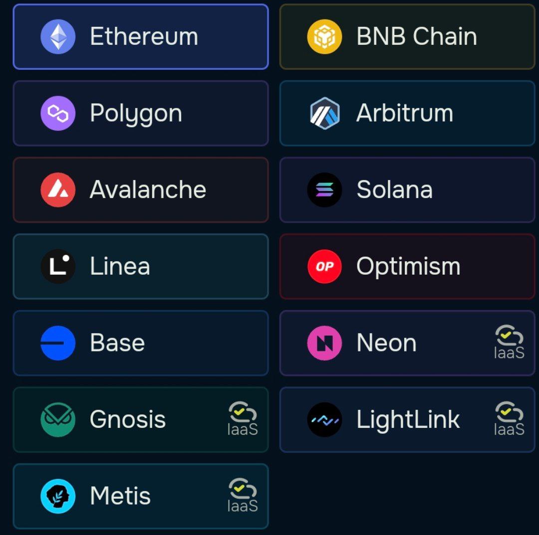 With Rockswap's upcoming multichain integration, users will be able to trade tokens between (to and from) the Bitrock chain and 10+ chains, including $ETH, $BSC, and $SOL! Here's a look at the chains that will be initially supported, with a plan to soon expand the multichain