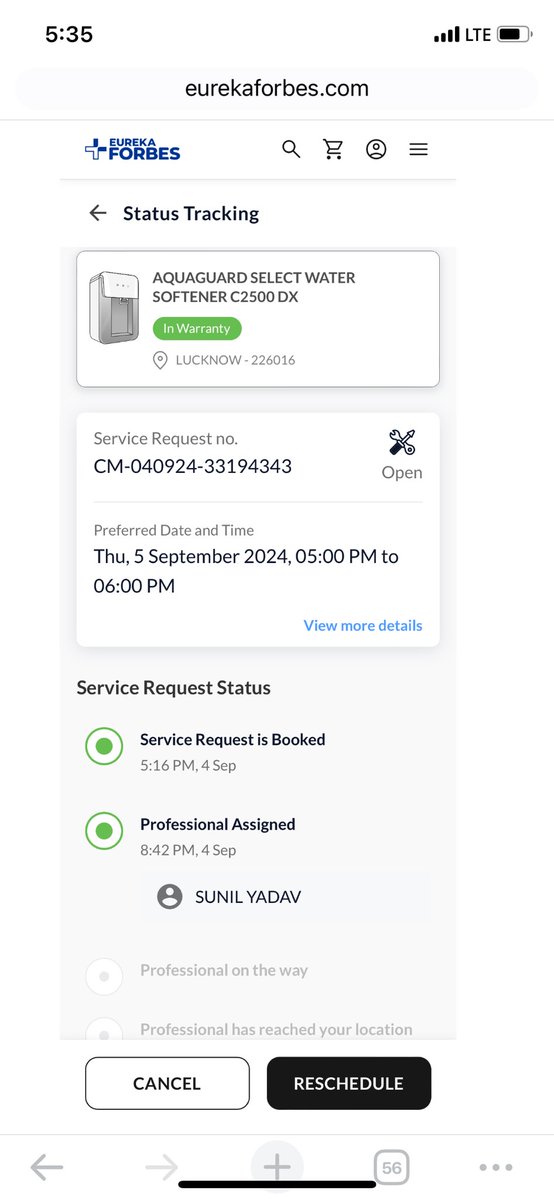 ashishdr2's tweet photo. @EurekaForbes I purchased a water softener, but it has been nothing but trouble. There’s a continuous leakage, and now it's completely stopped the water flow in my house. I lodged a complaint on Sept 4th, but no one has shown up to fix it, despite multiple follow-ups.#pathetic https://t.co/WdNxvgfUBQ