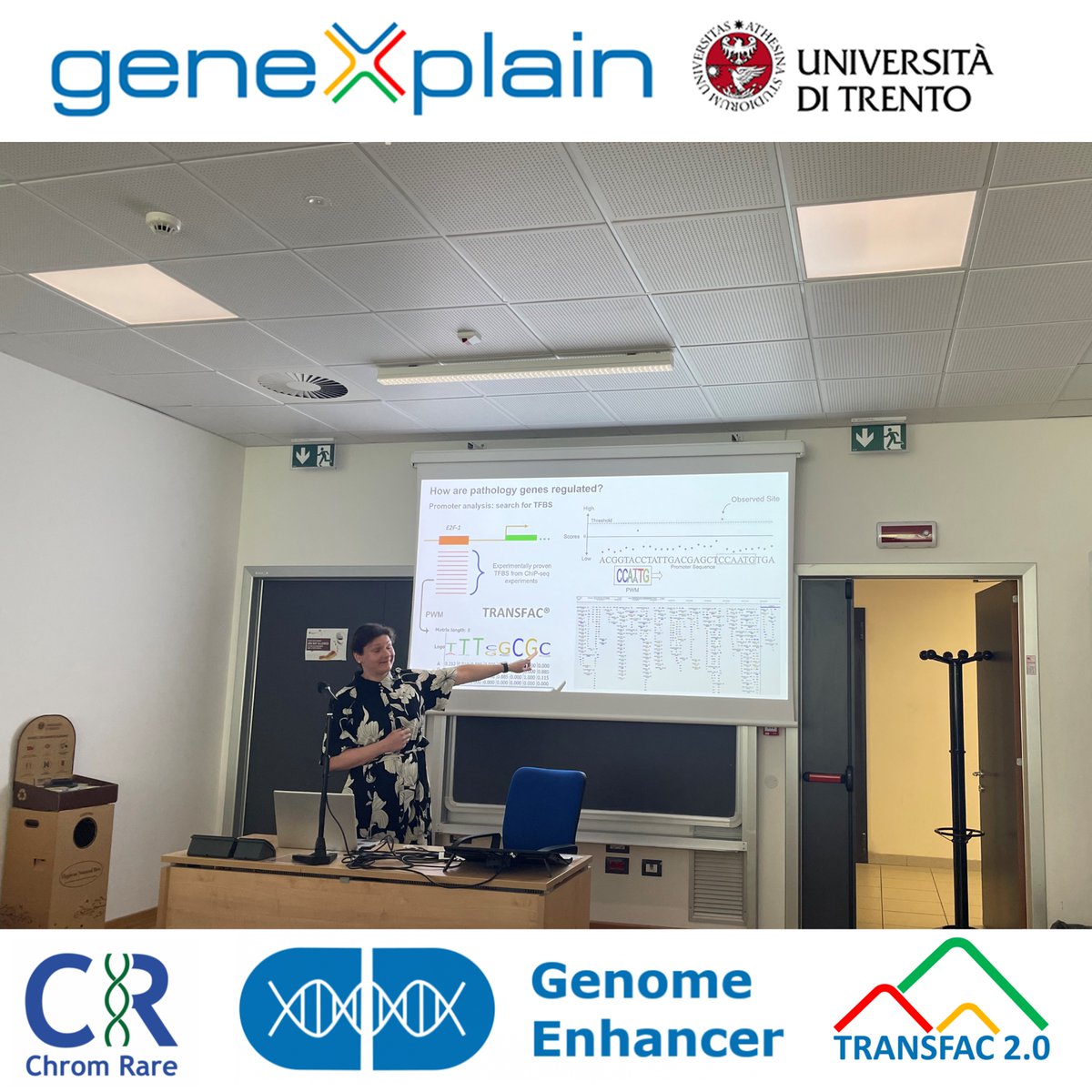 geneXplain's tweet photo. 🌍GeneXplain on the International Stage
One of our talented researcher, is currently representing geneXplain at @unitrento as part of ChromRareproject.
#genexplain #genomeenhancer #genomics #research #collaborate #innovation #bioinformaticstool #transfaccompany #transfaccompany https://t.co/YfRl6IGfGK