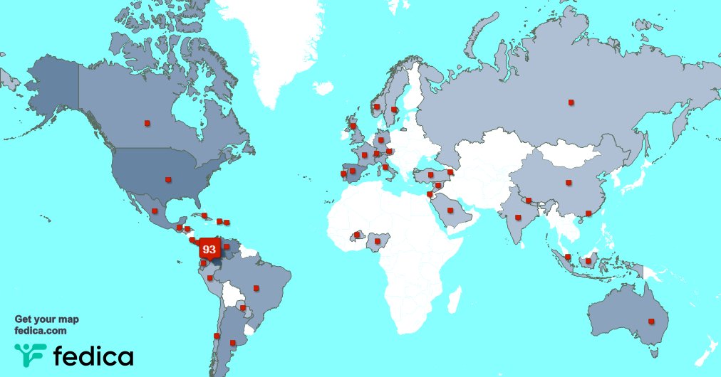 Special thank you to my 7 new followers from Colombia, and more last week. fedica.com/!SemLaProvincia