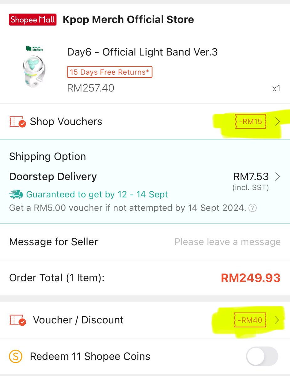 cloudyfaaa's tweet photo. weii beli lightstick / album from kpopmerch dapat RM55 off 

sale 9.9 start 8 malam ni tadii 
claim voucher - https://t.co/KG3Va5qHJN

#DAY6inKL #day6inMY  #FOREVERYOUNGinKL #DAY6_3RD_WORLDTOUR #pasarseventeen #pasarSVT https://t.co/kVkvlY5wf6