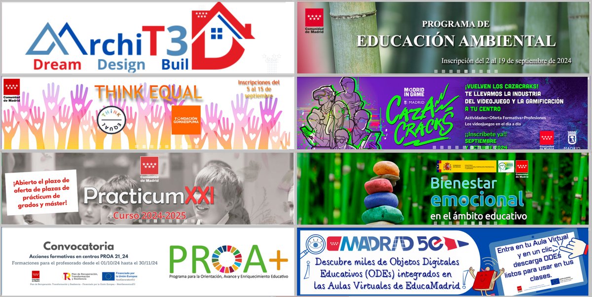 Ya puedes participar con tus alumnos en los proyectos de #IF_CMadrid, toda la información en innovacionyformacion.educa.madrid.org y también en la Red de centros de Formación de la <a href="/educacmadrid/">Educación▪️Comunidad de Madrid</a> 
Próximamente se convocarán más proyectos y programas institucionales