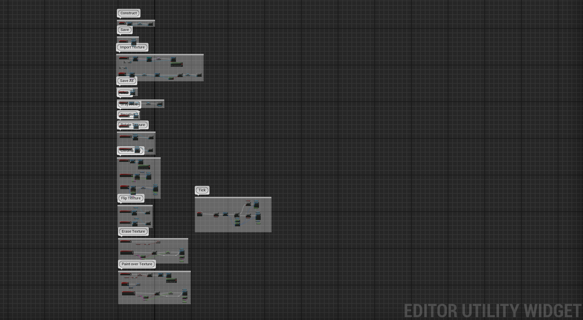 whotfispunbun's tweet photo. to the 2.7 people reading, here is the dev update of the photo editing widget I am creating in UE5.3. It can import, rotate, flip, and save a UTexture2D. It can change it to a grayscale, negative texture, and lets you erase and paint over the texture. #UnrealEngine #cpp https://t.co/NPTf1KSB7S