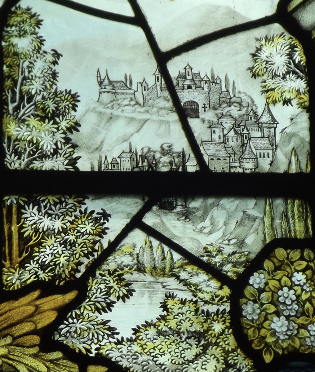 PosyHill1's tweet image. #ShakespeareSunday 
Farewell till then. I will go lose myself 
And wander up and down to view the city.  
Comedy of Errors 1:2

Detail in Kempe’s 1903 #stainedglass , StMary’s church, Hopesay, Shropshire. #StainedglassSunday