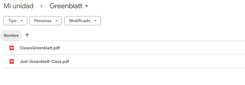 🎓Tengo un PDF con las notas documentadas de las clases de Joel Greenblatt en Columbia.

Si buscas elevar tu conocimiento en inversiones, aquí tienes 300 páginas llenas de valor. 📚💡

Son 2 versiones: en inglés y traducido al español. Si te interesa, solo debes:

1️⃣ Seguirme
2️⃣