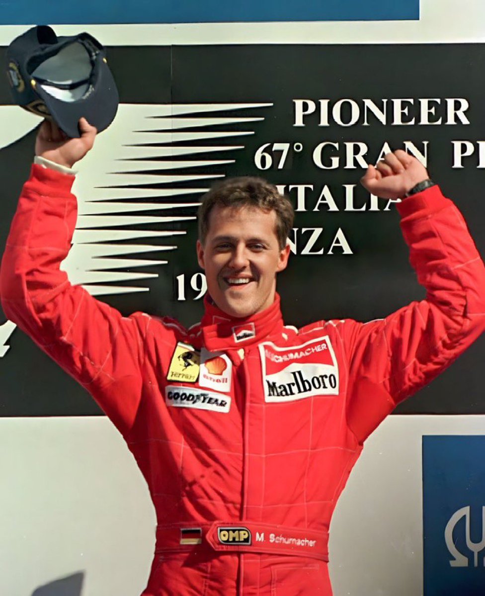 8 September 1996 First win in Monza with Ferrari and also announced that Corinna was pregnant. 
In February their baby-girl called Gina Maria was born.

#KeepFightingMichael