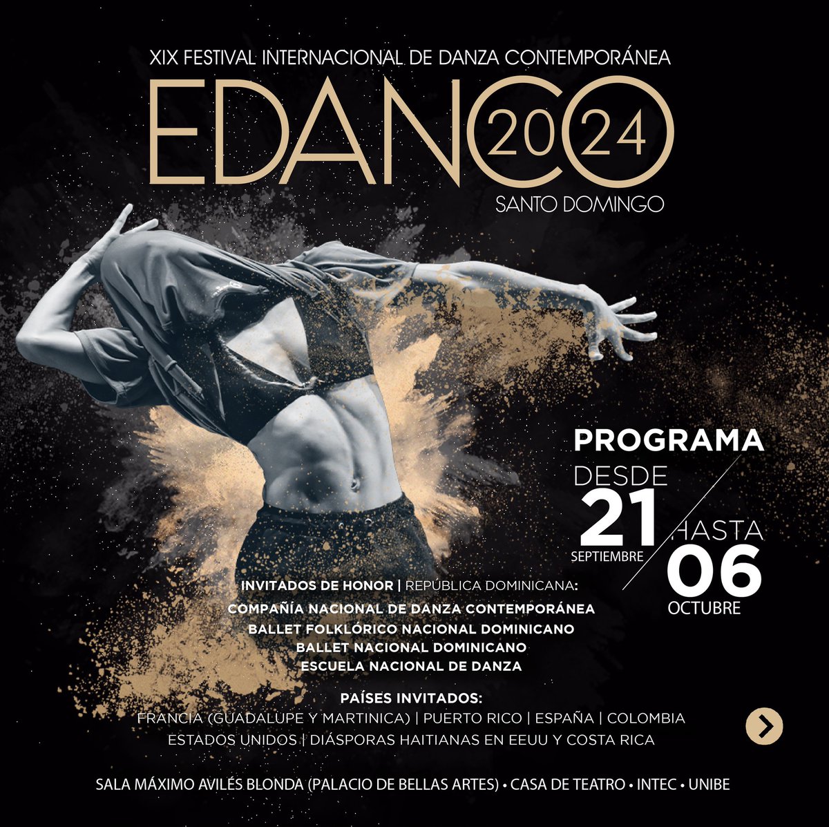 EDANCORD's tweet photo. 👉 Nuestro programa completo de presentaciones para esta edición "XIX Festival Internacional de Danza Contemporánea", del 21 de septiembre al 6 de octubre de 2024.

📅 ¡Separa la fecha!

💡Les recordamos que la venta de boletas se hara en cada locación.

#edanco2024 https://t.co/zd0Qov2vfT