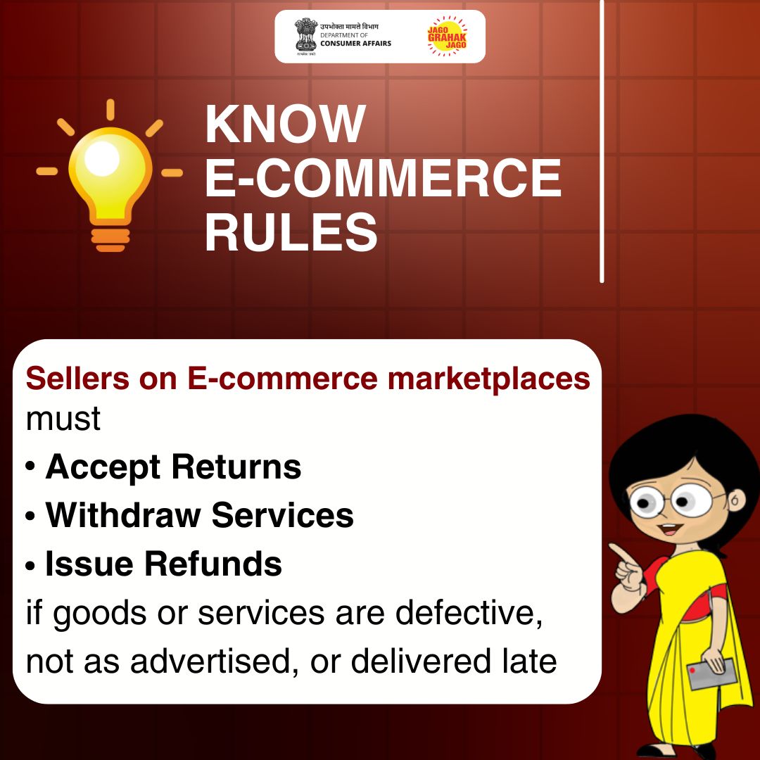 jagograhakjago's tweet photo. Report violations to National Consumer Helpline 1915 or WhatsApp 8800001915. #Ecommerce #EcommerceRules #ConsumersAwareness #NCH1915 https://t.co/YyehXORzgb