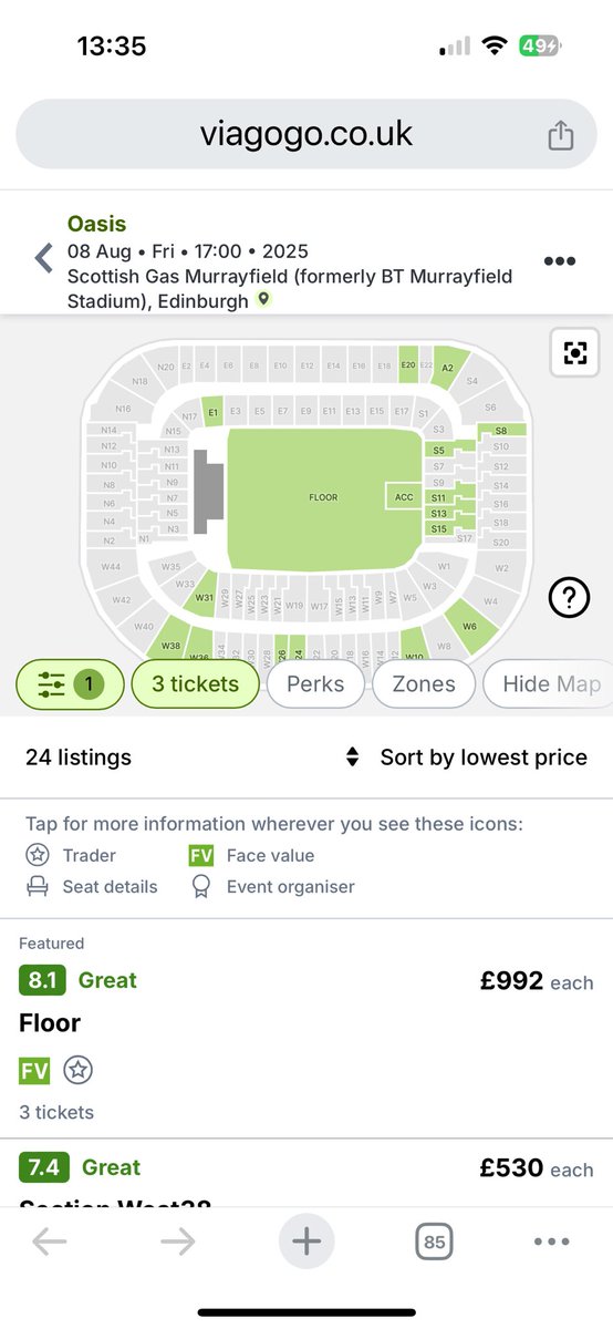firkychops's tweet photo. @liamgallagher @oasis @NoelGallagher so much for getting rid of resale at extortionate prices !!! This is a complete farce you’ve lost ALOT of fans https://t.co/r1RH3tB7Zn