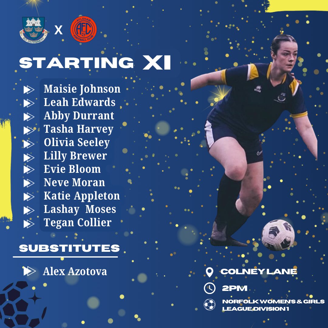 Starting line-up⭐️

Here’s how we line-up for our first 11s game of the 24/25 season!! 
Please get down to Conley to support them at 2pm!
Smash it girls!!!
💙💛