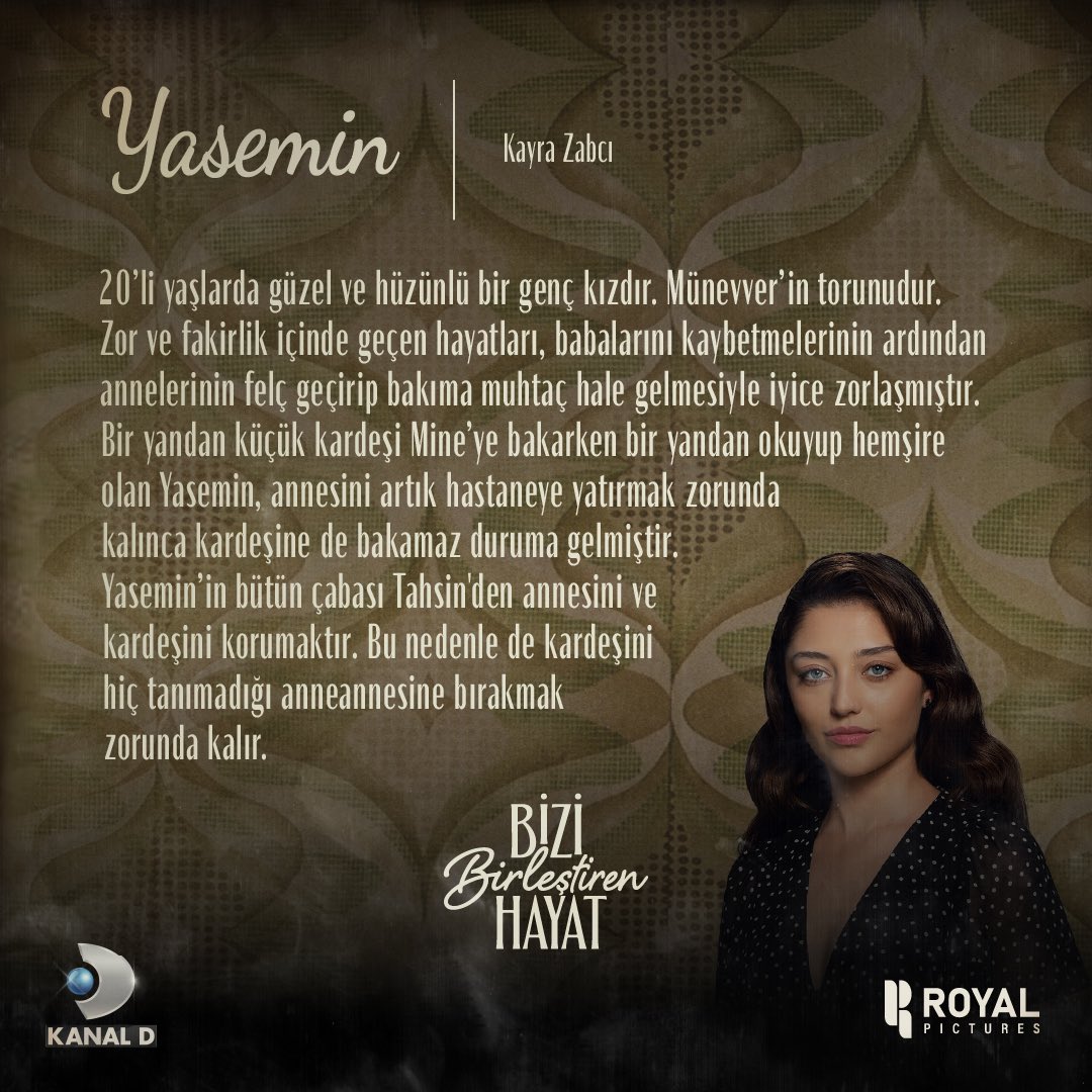 Yasemin'i tanıyalım! 🧐

#BiziBirleştirenHayat pazartesiden itibaren hafta için her gün 11.00'de #KanalD'de! 💙

<a href="/KanalD/">Kanal D</a> 
<a href="/royal__pictures/">Royal Pictures</a>
