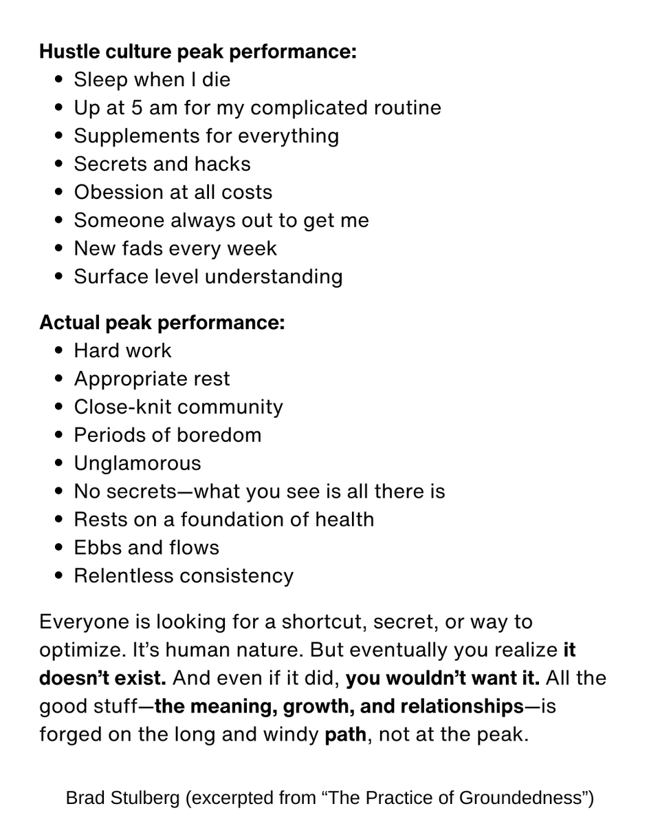 Hustle culture peak performance vs. actual peak performance: