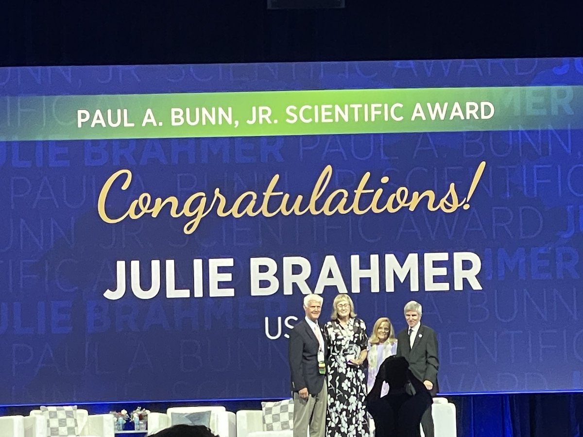 Elsa Anagnostou (@valsamoa) on Twitter photo Congrats <a href="/JulieBrahmer/">Dr. Julie Brahmer</a> for receiving the <a href="/IASLC/">IASLC</a> Paul Bunn Scientific Award at #WCLC2024! <a href="/HopkinsThoracic/">Johns Hopkins Thoracic Oncology</a> <a href="/hopkinskimmel/">Johns Hopkins Kimmel Cancer Center</a> <a href="/HopkinsMedicine/">Johns Hopkins Medicine</a> Congrats <a href="/JulieBrahmer/">Dr. Julie Brahmer</a> for receiving the <a href="/IASLC/">IASLC</a> Paul Bunn Scientific Award at #WCLC2024! <a href="/HopkinsThoracic/">Johns Hopkins Thoracic Oncology</a> <a href="/hopkinskimmel/">Johns Hopkins Kimmel Cancer Center</a> <a href="/HopkinsMedicine/">Johns Hopkins Medicine</a>
