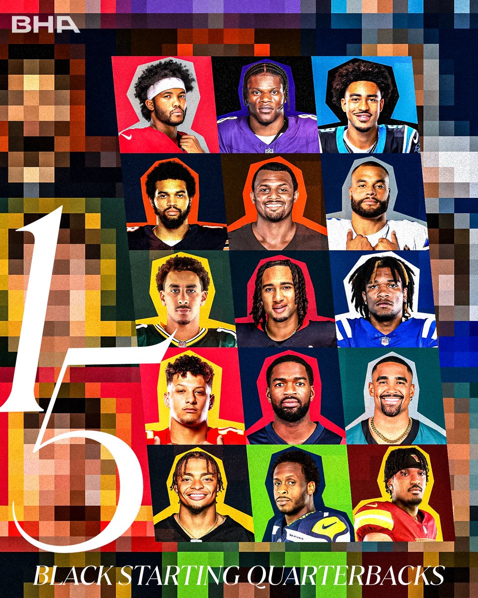 HISTORY IS BEING MADE 🔥 

An NFL-record 15 black quarterbacks will start Week 1 of the 2024 season 👏