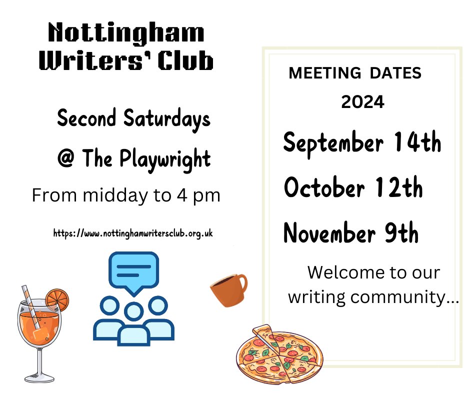 If you're a writer in Nottingham and looking for your #WritingCommunity then mark these dates in your diary. We hope to see you...