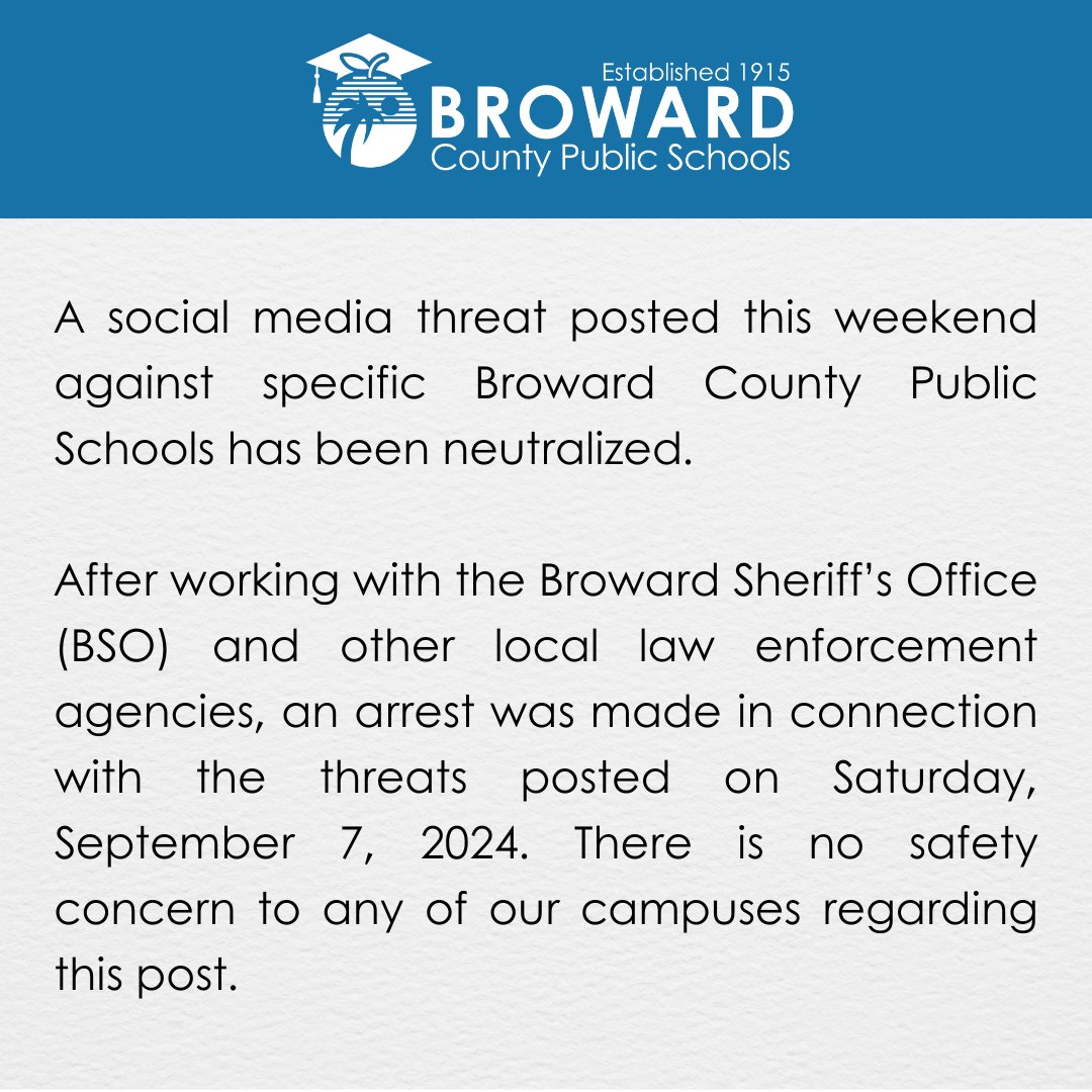 Broward County Public Schools tweet media
