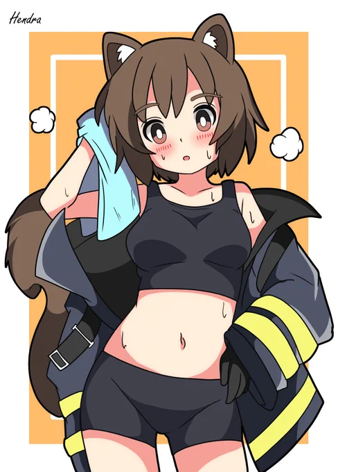 #アークナイツ版深夜の真剣お絵かき60分一本勝負まだまだアチアチの季節のショウちゃんです! 