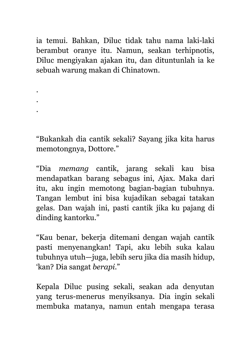 risaiton's tweet photo. 30 Days Writing Challenge 
→ CHILUC || TW // mentioned GORE , MUTILATION , drug-use , kidnapping 

“Hei, Kakak Tampan! Kenapa wajahmu sedih begitu?” (1/2) https://t.co/f2AXSf5I6G