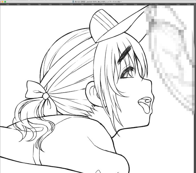 10月の永井さん線画できたので、明日から彩色していきます_φ(・_・ 