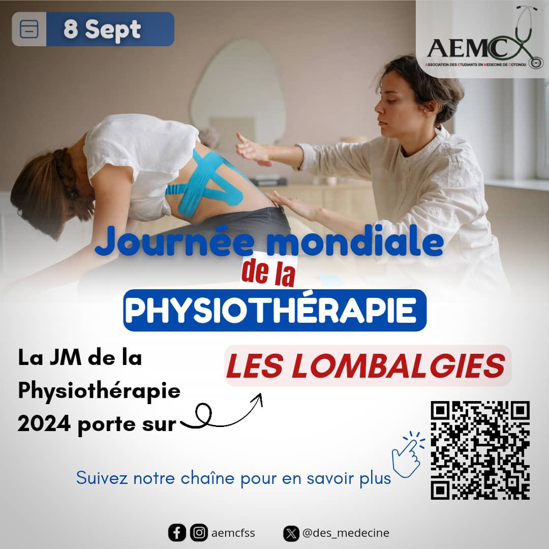 Salut la famille ! 👋

La journée du 08 septembre, journée mondiale de la physiothérapie est dédiée cette année aux lombalgies.