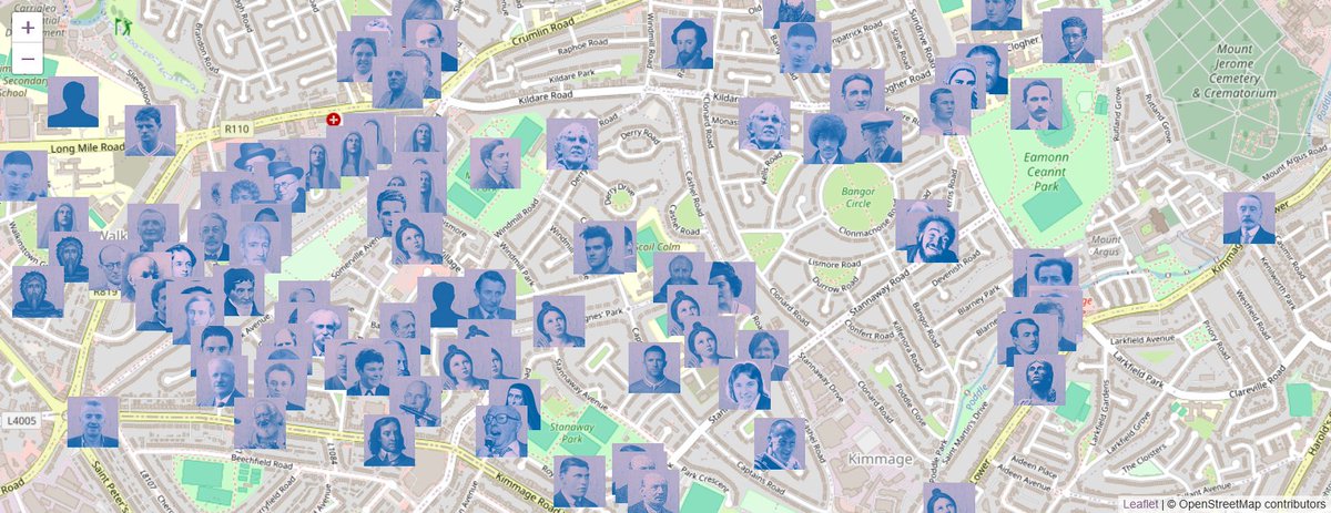 We've added an interactive map to our biographies page showing different locations in the area and related notable people. Will add a few more over the next while.
crumlinwalkinstownhistory.ie/person/