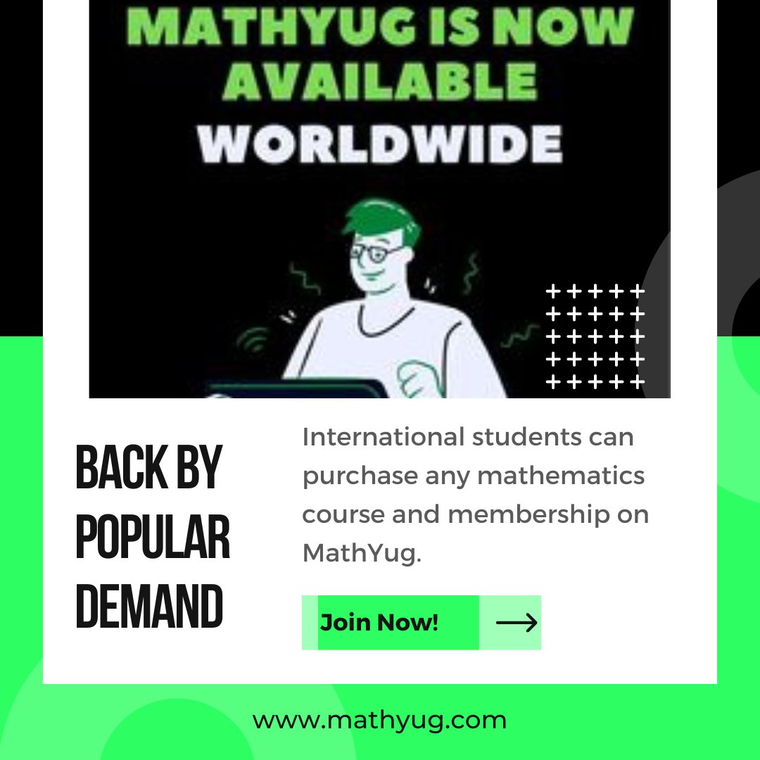 mathyug_hq's tweet image. Exciting news for international students: you can now purchase any mathematics course and membership on MathYug! 

mathyug.com

#MathYug #MathematicsCourses #GlobalLearning #InternationalStudents
#MathLearning #OnlineCourses #StudyGlobally #MathTutoring #Education