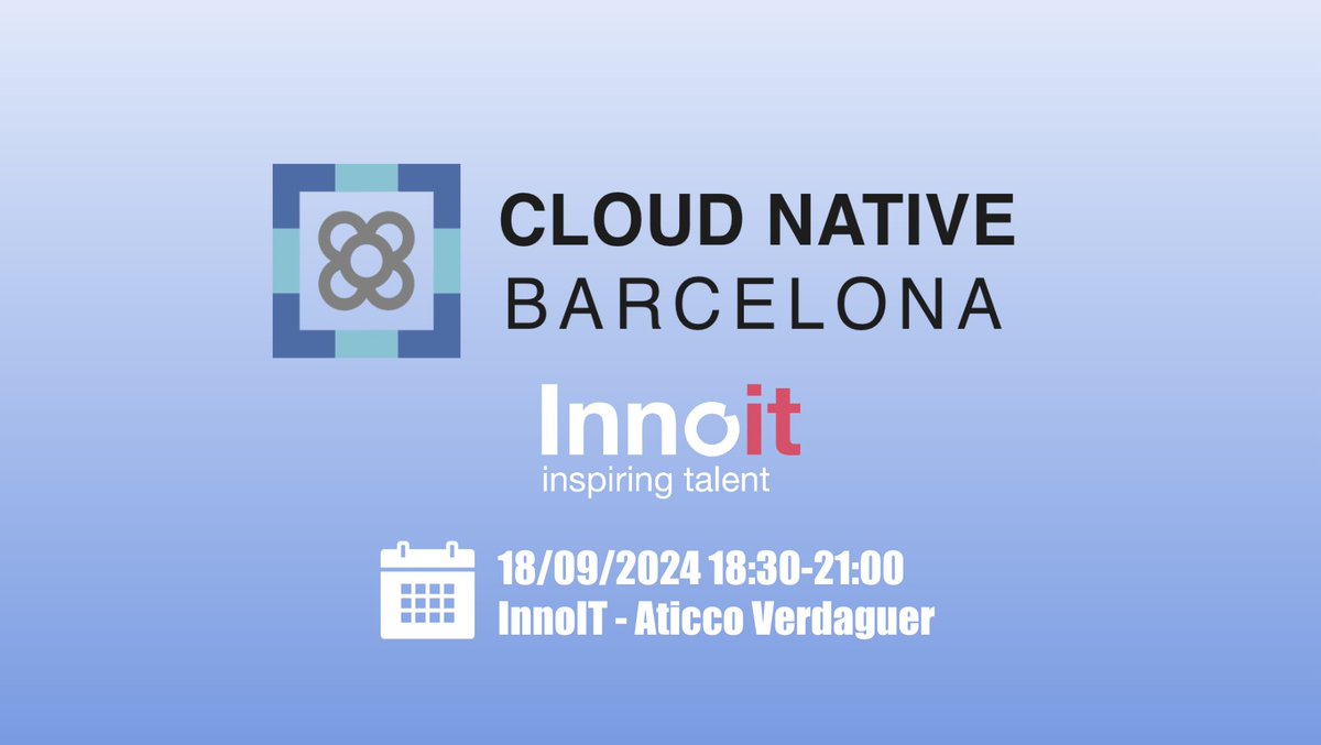 cloudnativebcn's tweet image. π Cloud Native Barcelona is back after the summer break π! Join us on September 18th at @InnoitES π
π Info + RSVP meetup.com/cloud-native-bβ¦
Don't miss out! π