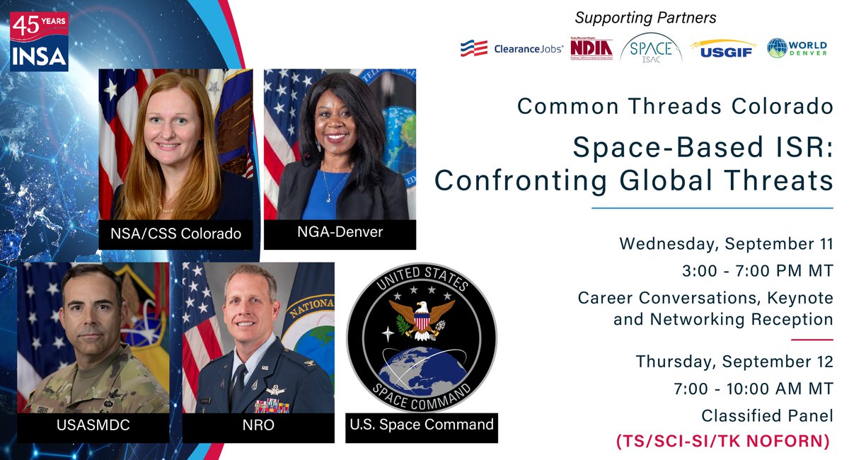 We are just days away from our Common Threads Colorado program in the Denver region. If you have not yet registered, there will be on site registration for the September 11 unclassified session at the Grand Hyatt Denver.

This program will feature a career fair and welcome