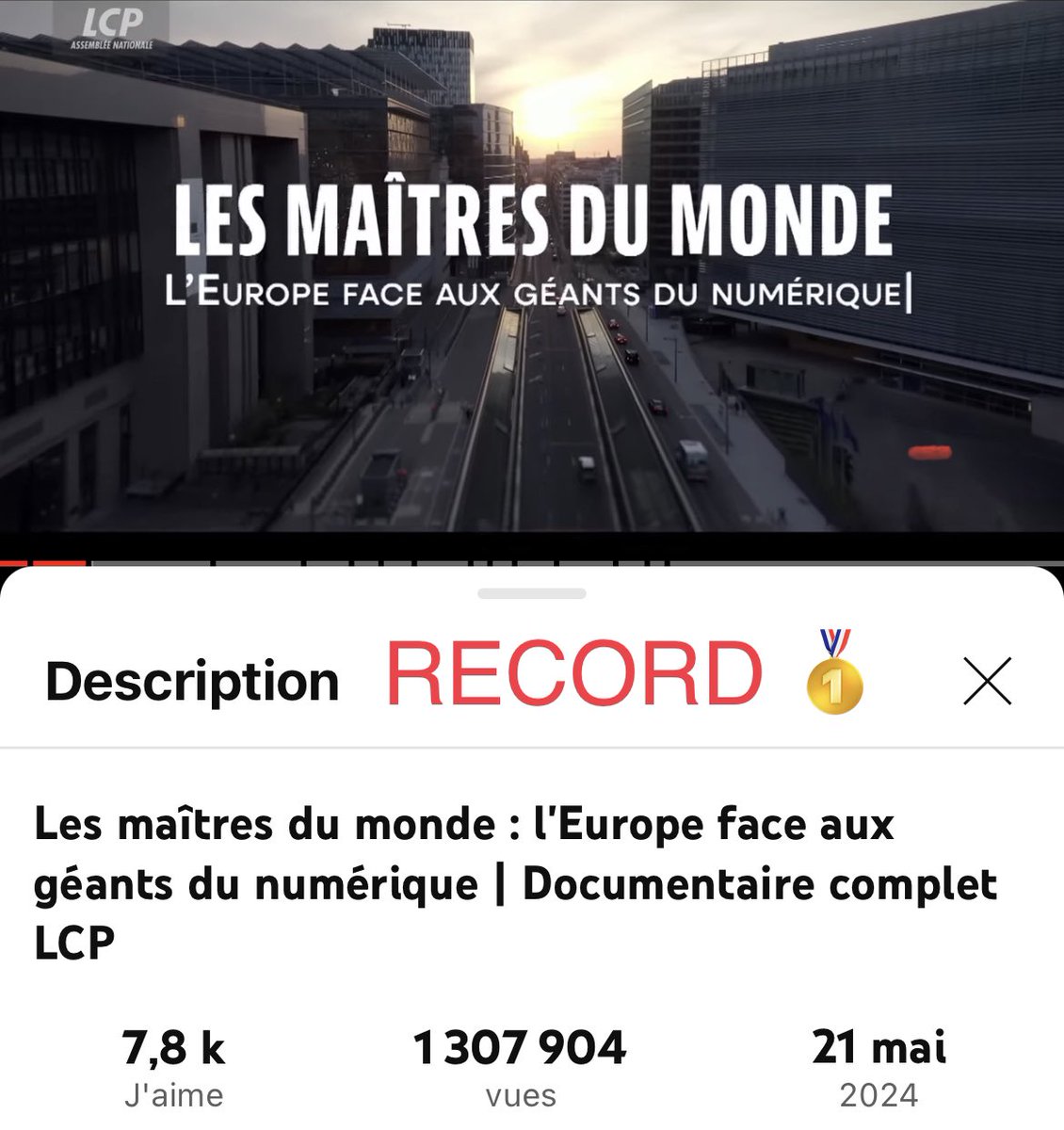 RECORD d’AUDIENCE🚨
Un docu sur les coulisses de l’UE devient aujourd’hui #1 de tous les docus <a href="/LCP/">LCP</a> sur YouTube en France.
Déjà plus d’1,3 million de spectateurs 📈 Produit par Check Prod avec <a href="/RTBF/">RTBF</a> et réalisé <a href="/YANoghes/">Yann-Antony Noghès</a> 
<a href="/ThierryBreton/">Thierry Breton</a> <a href="/quatremer/">Jean Quatremer</a> <a href="/BertrandDelais/">Bertrand Delais</a> <a href="/DelphineErnotte/">Delphine Ernotte Cunci</a>