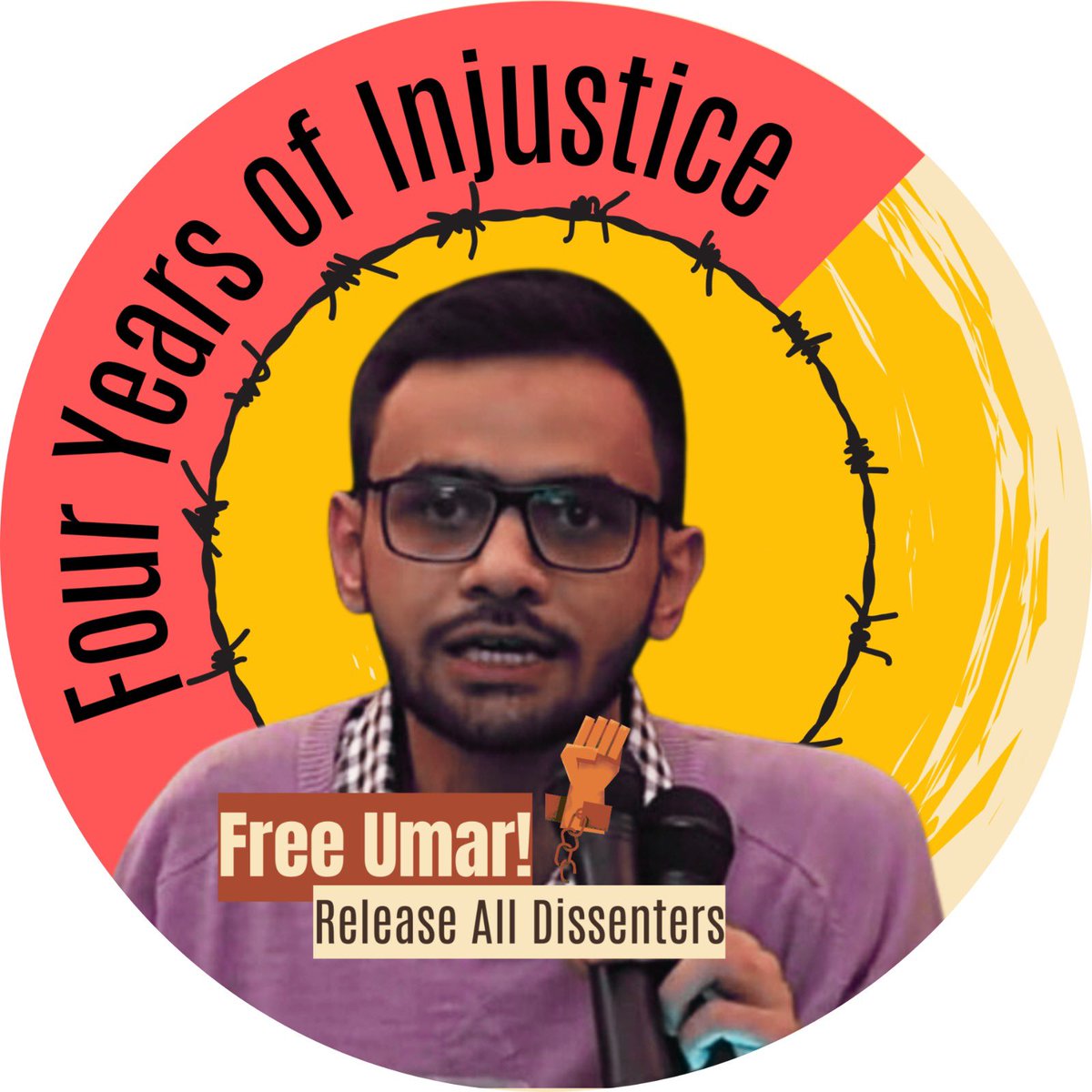 It's been 4 years since Umar Khalid was imprisoned for daring to hope for a just world. As he completes 4 years in prison on Sept 13th, change your DP, share your message of hope, and tag <a href="/FreeUmarKhalid1/">Free Umar Khalid</a> 
<a href="/StandWithUmar/">StandWithUmarKhalid</a> on Instagram. Let's remind him he's not alone.