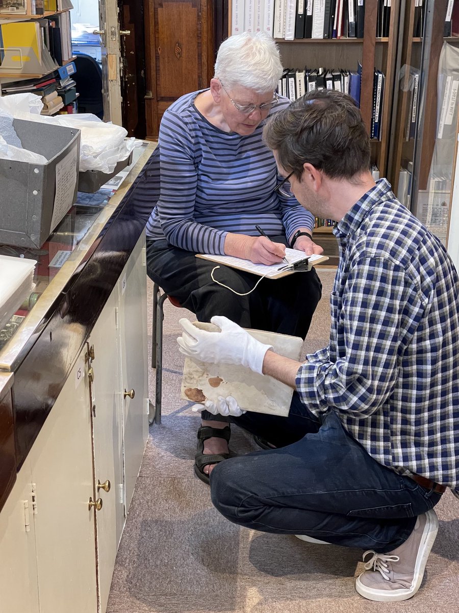 Winchcombe_Mus's tweet photo. Volunteers are essential when it comes to auditing our collection - a busy Monday morning spent checking and cross referencing box lists.  All processes behind being an accredited museum.  #winchcombemuseum # volunteering #localcommunity https://t.co/E9pmYHMCDV