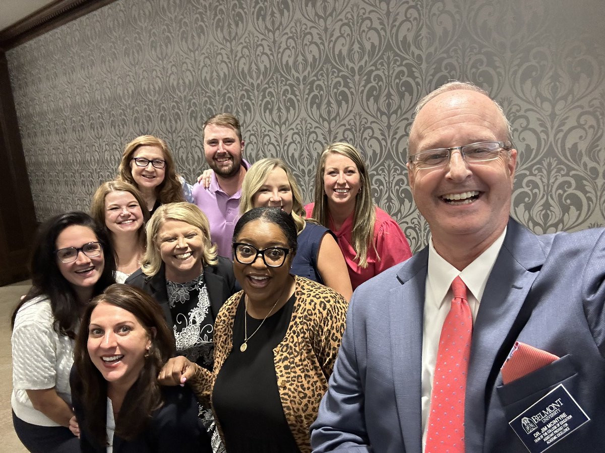 Such marvelous energy &amp; learning when we have all 3 cohorts of Belmont University’s Ph.D. In Strategic Leadership in Education here on campus for their once-a-semester residency! Thanks to President Greg Jones for joining us! #TeachBrilliantly #LetHopeAbound #BelmontSoul