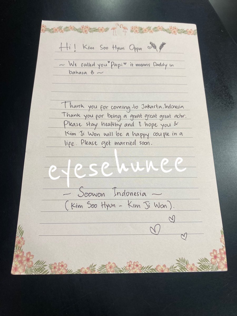 Alhamdulillah Ya Allah, Surat aku sama Gancy Bee + Baekhong FanArt + Panda nya juga di Ambil Papi Soo Men gaes 🥹🥹😭😭😭

[080924] CGK Airport
#KimSooHyun #EyesonYouinJakarta